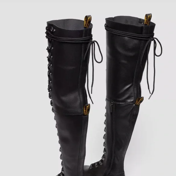 RARE Dr. Martens AUDRICK 22-EYE EXTREME LACE KNEE HIGH PLATFORM BOOTS size5 - Picture 3 of 10